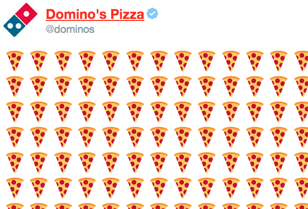 Campagne lancée sur X par Domino's pizza qui permettait à tout utilisateur de commander une pizza. Pour ça il suffisait d'utiliser les emojis pizza dans un tweet tout simplement.