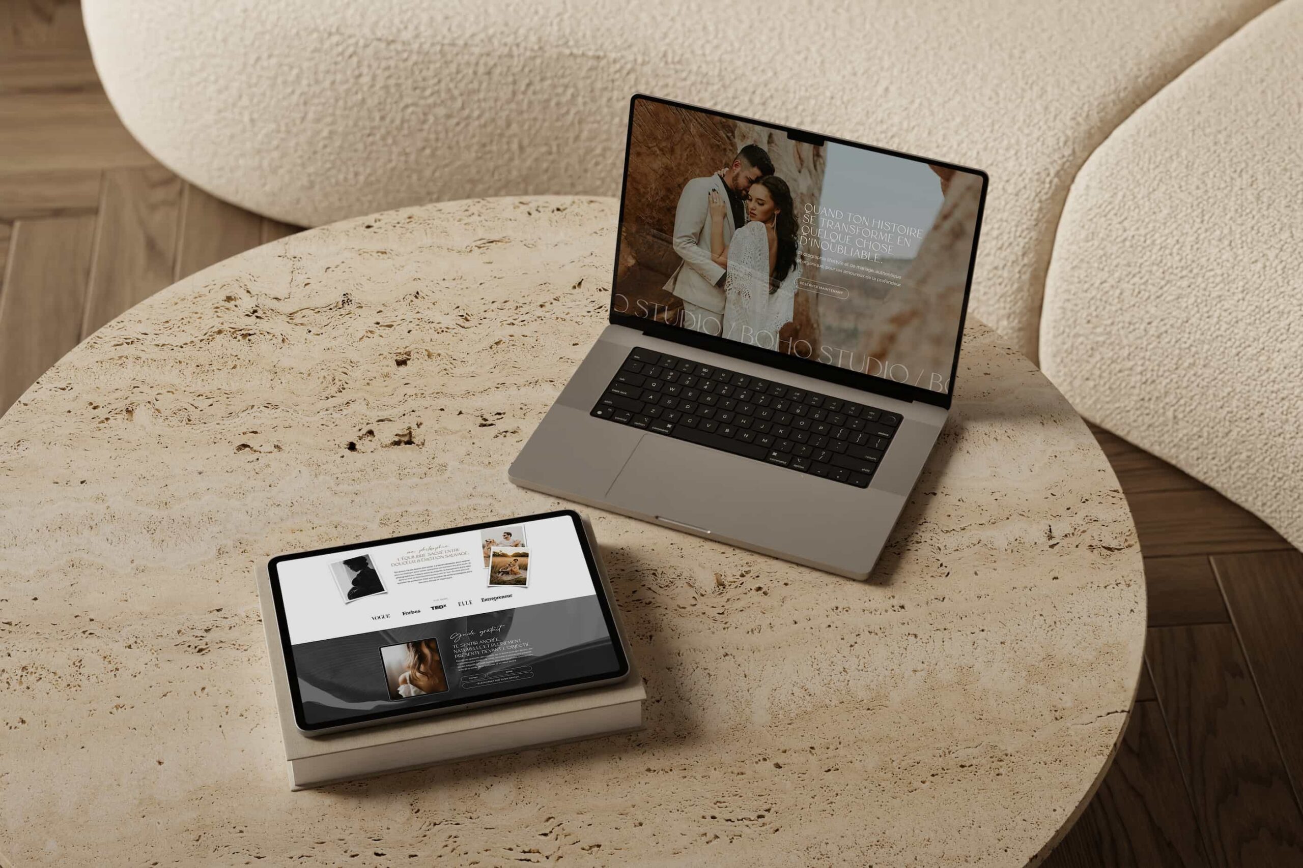 Template de site internet pour photographe réalisé par le Studio.